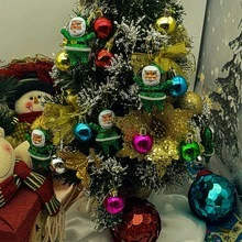 6pcs/set Mini Green Santa Claus Pendant, Suitable For Party And Christmas Atmosphere Decoration - Green - View 1