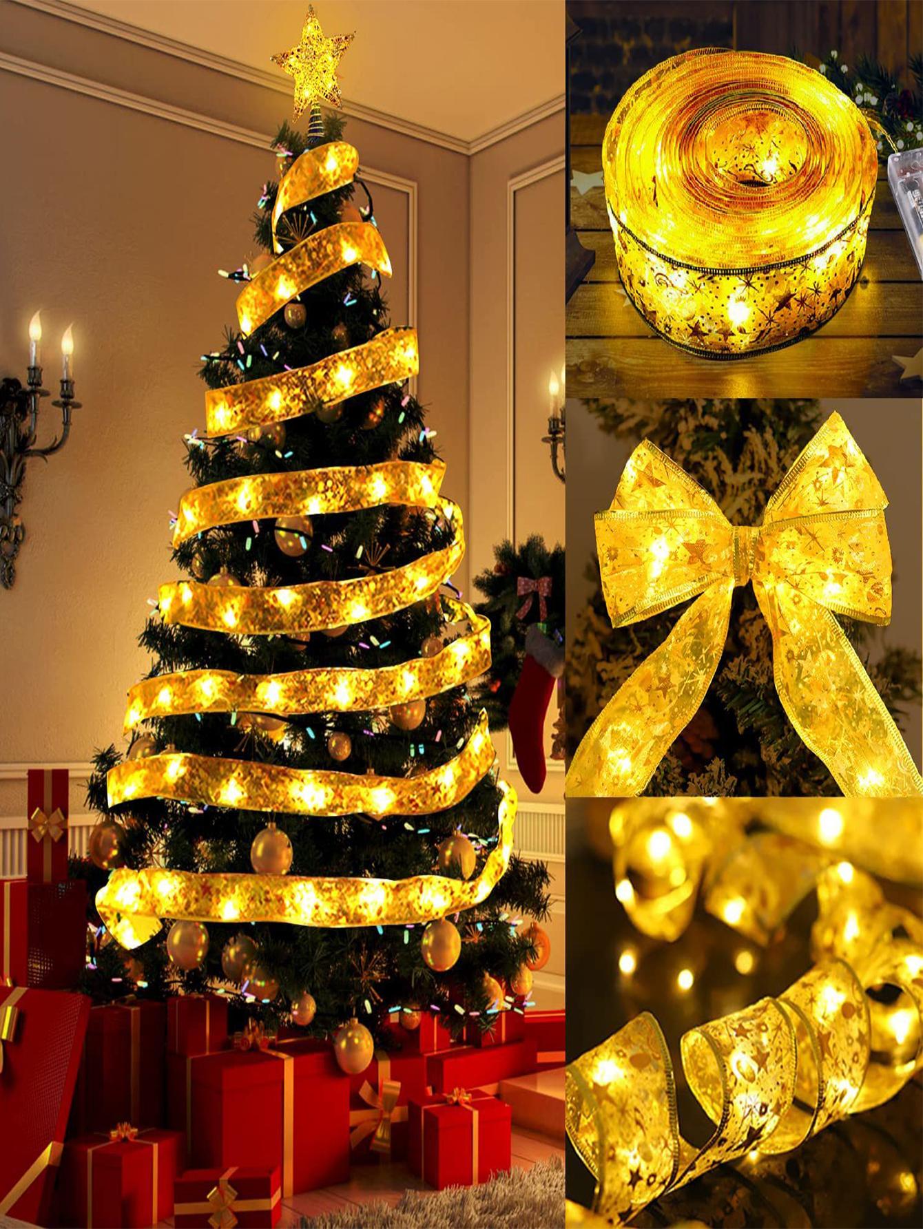 1PC 5m/16.4ft LED Christmas Ribbon Light, LED Christmas Tree Ribbon