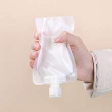 1入組旅行裝液體分配袋帶噴嘴適用於化妝品、洗髮水、護膚品樣品、翻蓋包裝袋 - 白色 - 查看 3