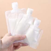 1入組旅行裝液體分配袋帶噴嘴適用於化妝品、洗髮水、護膚品樣品、翻蓋包裝袋 - 白色 - 查看 4