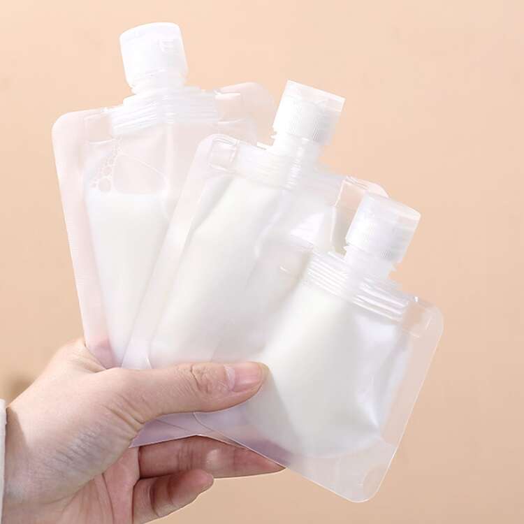 1入組旅行裝液體分配袋帶噴嘴適用於化妝品、洗髮水、護膚品樣品、翻蓋包裝袋 - 白色 - 查看 4