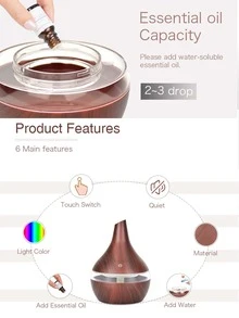 1pc Portable ABS Humidifier, Modern Wooden Pattern Flower Vase Design Desktop Atomizer Hydrating Device For Home