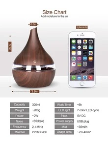 1pc Portable ABS Humidifier, Modern Wooden Pattern Flower Vase Design Desktop Atomizer Hydrating Device For Home