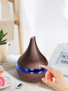 1pc Portable ABS Humidifier, Modern Wooden Pattern Flower Vase Design Desktop Atomizer Hydrating Device For Home