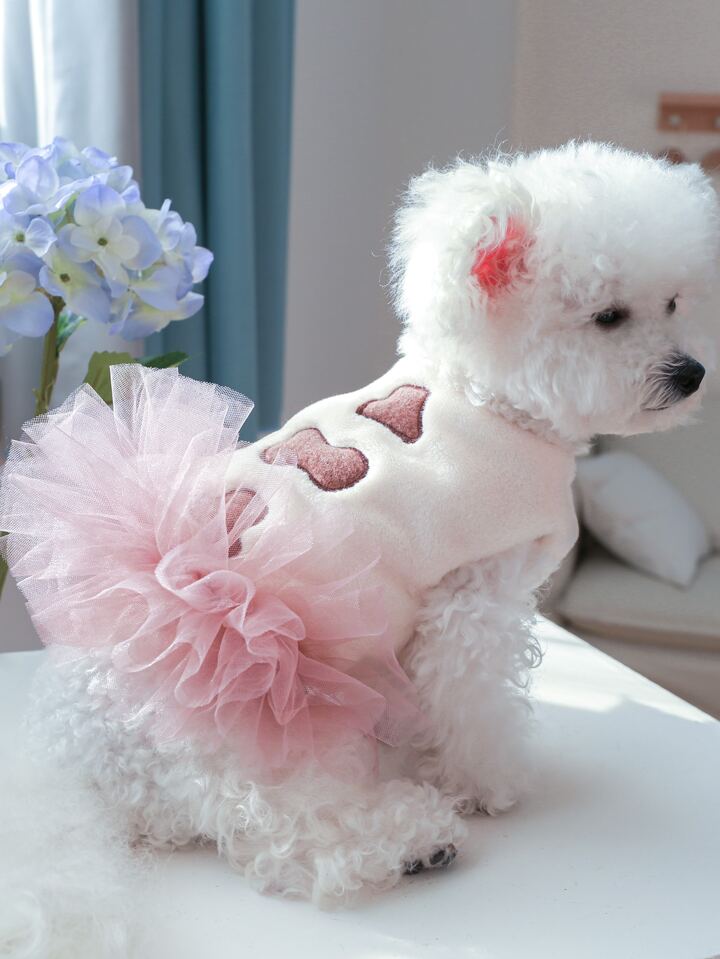 1pc Pet Clothes Winter Warm Milk Cow Print Pet Skirt For Dogs Cats SHEIN