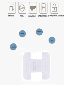 儿童冰箱锁柜门方形锁 - 白色 - 查看 4