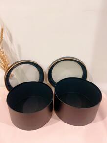 1pc High-end Black Round Window Gift Box, For Black Flower Souvenir - Black - View 4