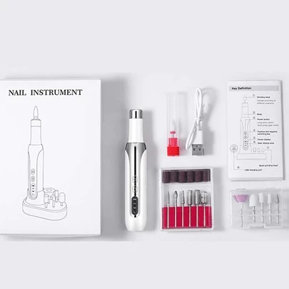 Dụng cụ chăm sóc móng, Sạc qua USB, 500mAh, Bộ máy mài móng tay điện, Bộ máy đánh bóng móng tay không dây, 12 đầu mài móng tay, Máy chải móng tay nhỏ gọn cầm tay, Thiết yếu cho việc làm móng tại nhà