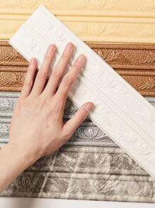 1pc Self-adhesive Foam Crown Molding For Ceiling And Wall Decoration, Protecting The Edges From Collision - White - View 4