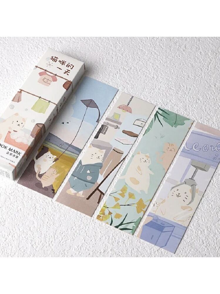 Segnalibro In Metallo A Forma Di Gatto | Regalo Carino Per Amanti Dei Libri | Design A Pompon | 9,7 X 4,3 Cm