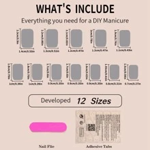 24pcs Short Stylish & Cute Little Red Flower Design Nail Art Set, Perfect For Parties, Dances And Daily Wear - Multicolor - View 3