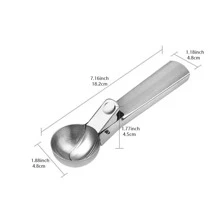 1pc Stainless Steel Ice Cream Scoop Digging Spoon For Watermelon And Ice Cream Home Use - Silver - View 5