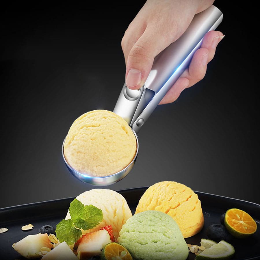 1pc Stainless Steel Ice Cream Scoop Digging Spoon For Watermelon And Ice Cream Home Use - Silver - View 1