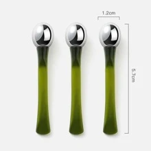 1支滾輪眼霜塗抹器,雙頭面部按摩工具,用於家庭護膚治療,緩解浮腫皺紋,聖誕老人放在襪子裡送女性 - 墨綠色 - 查看 7