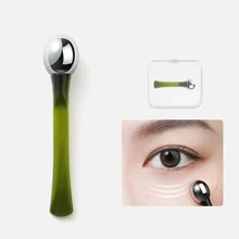 1支滾輪眼霜塗抹器,雙頭面部按摩工具,用於家庭護膚治療,緩解浮腫皺紋,聖誕老人放在襪子裡送女性 - 墨綠色 - 查看 8