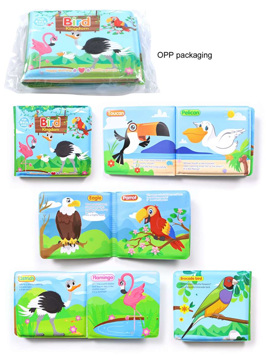 1入組孩子們的浴室玩具乙烯-乙酸乙烯共聚物橡膠照片書-鳥設計