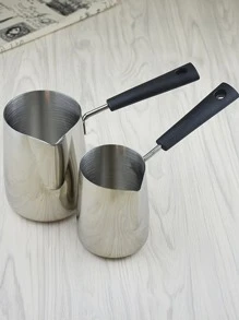 1pc Stainless Steel Milk Jug With Long Handle For Latte Art School Supplies - Silver - View 6