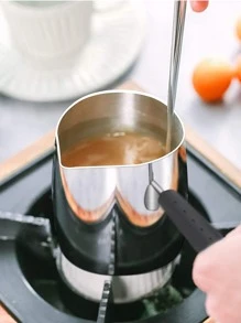 1pc Stainless Steel Milk Jug With Long Handle For Latte Art School Supplies - Silver - View 2