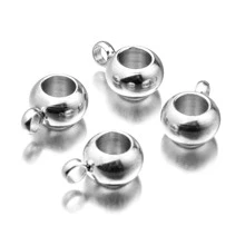 10入組不銹鋼球波珠連接器配件,魅力孔手鐲項鍊吊墜diy珠寶配件手鐲吊墜 - 銀色 - 查看 3