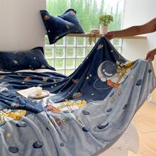 1入組宇航員藍色的法蘭絨雙面絨毯 - 彩色 - 查看 2