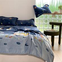 1入組宇航員藍色的法蘭絨雙面絨毯 - 彩色 - 查看 5