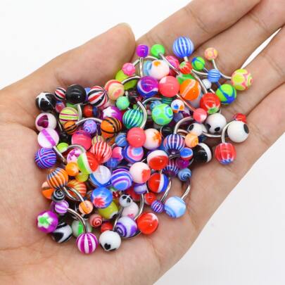 50 piezas de anillos de ombligo acrílicos de colores aleatorios, mejor regalo para cumpleaños, aniversario, Día de San Valentín, boda, baile, fiesta, etc., mamá, madre, Día de la Madre, regalo