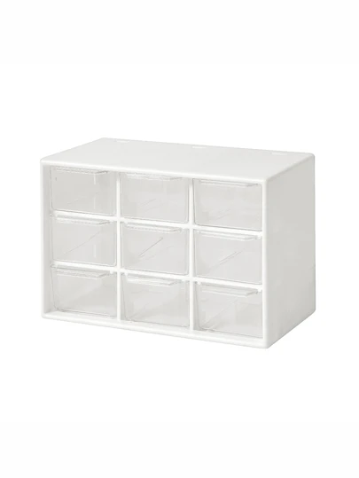 1 قطعة/2 قطعة/4 قطع - صندوق تخزين جلدي شفاف ملون للمكتب، منظم للأغراض الصغيرة، سعة كبيرة، صندوق تخزين بأسلوب الدرج مع 9 حجرات/6 حجرات، 3 خيارات لون، ضروري للعودة إلى المدرسة