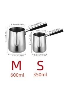 1pc Stainless Steel Milk Jug With Long Handle For Latte Art School Supplies - Silver - View 5