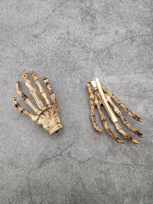 2pcs/Pack Resin Ghost Hand Shape With Metallic Hair Clip, Accessory Halloween - Multicolor - View 4