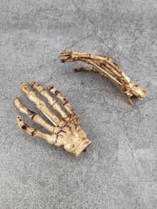 2pcs/Pack Resin Ghost Hand Shape With Metallic Hair Clip, Accessory Halloween - Multicolor - View 2