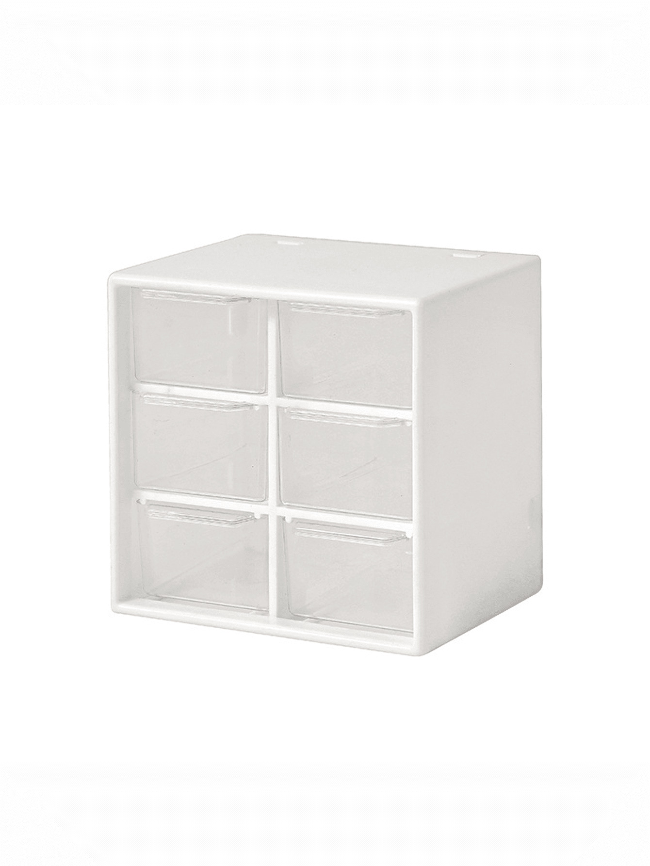 1pc/2pcs/4pcs - New Transparent Girly Colorful Desktop Leather Storage Box, Small Items Organizer Box, Large Capacity, Drawer Style Storage Box With 9 Compartments/6 Compartments, 3 Color Options, Essential For Back To School - White - View 9