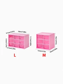 1pc/2pcs/4pcs - New Transparent Girly Colorful Desktop Leather Storage Box, Small Items Organizer Box, Large Capacity, Drawer Style Storage Box With 9 Compartments/6 Compartments, 3 Color Options, Essential For Back To School