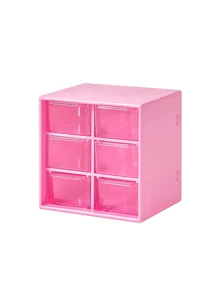 1pc/2pcs/4pcs - New Transparent Girly Colorful Desktop Leather Storage Box, Small Items Organizer Box, Large Capacity, Drawer Style Storage Box With 9 Compartments/6 Compartments, 3 Color Options, Essential For Back To School