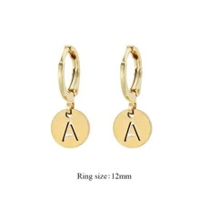 1雙時尚最初箍吊墜懸垂耳環適合女士