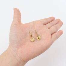 1雙時尚最初箍吊墜懸垂耳環適合女士