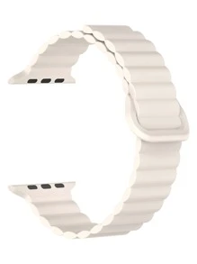 1入組莫蘭迪漸變色Apple Watch手環，強力磁性閉合，適用於Apple Watch 38mm、40mm、41mm、45mm、44mm、42mm、47mm，莫蘭迪色系，簡潔、大氣、親膚、彈性、透氣、時尚且流行，兼容Apple Watch Ultra系列Ultra 9、8、7、6、5、4、3、2、1和SE，適用於女士和男士智能手錶配件 - 米色 - 查看 5