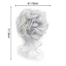 Lộn xộn tóc búi Tóc lên Tóc Búi  Gia hạn Đàn hồi Dây buộc tóc Miếng tóc Tóc xoăn Bun Dây buộc tóc ruột già Đối với phụ nữ - Màu Xám nhạt - Xem 3