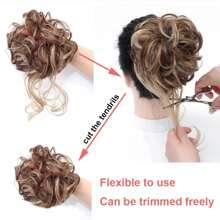 Lộn xộn tóc búi Tóc lên Tóc Búi  Gia hạn Đàn hồi Dây buộc tóc Miếng tóc Tóc xoăn Bun Dây buộc tóc ruột già Đối với phụ nữ - Màu Xám nhạt - Xem 4