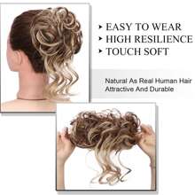 Lộn xộn tóc búi Tóc lên Tóc Búi  Gia hạn Đàn hồi Dây buộc tóc Miếng tóc Tóc xoăn Bun Dây buộc tóc ruột già Đối với phụ nữ - Màu Xám nhạt - Xem 5