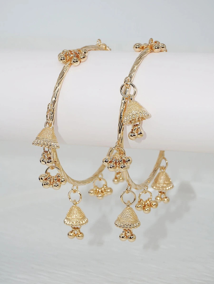 Vòng đeo tay trang trí chuông hợp kim và hạt Ccb hợp thời trang châu Âu và Mỹ, thích hợp để đeo hàng ngày - Vàng - Xem 1