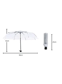 1pc White Clear Manual Umbrella - White - View 4