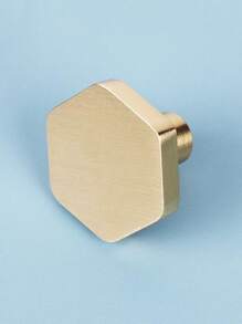 1入組黃銅六角實心櫥櫃手柄,極簡主義衣櫥門浴室五金,金色黃銅拉手 - 金色 - 查看 5