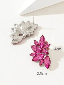 1 cặp khuyên tai đính đá nhiều màu phong cách Âu Mỹ cá tính theo phong cách Hàn Quốc dành cho nữ - Màu Hồng Tươi - Xem 5