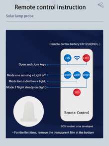 1pc Solar Powered 2400mah Simulation Cctv Camera Wall Lamp With Remote Control, Motion Sensor, Led Outdoor Light For Garden, Front Door, Garage, Patio, Yard - White - View 7