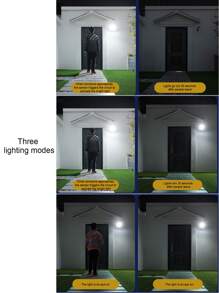 1pc Solar Powered 2400mah Simulation Cctv Camera Wall Lamp With Remote Control, Motion Sensor, Led Outdoor Light For Garden, Front Door, Garage, Patio, Yard - White - View 6