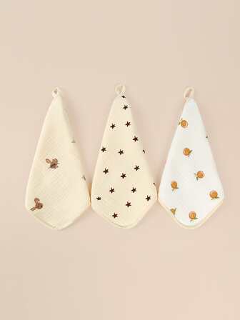 3 piezas Toalla con estampado suave arruga