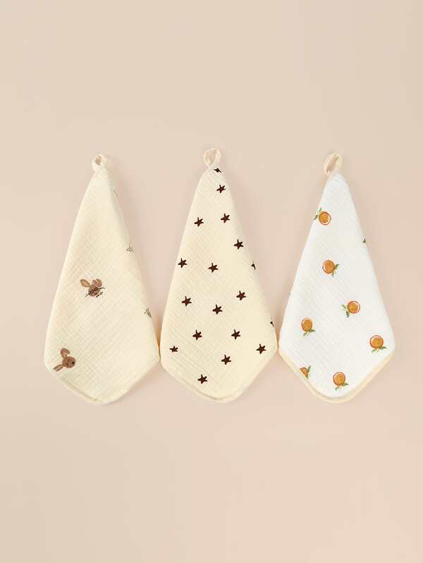 3 Stücke Handtuch Muster, weich Fältchen,