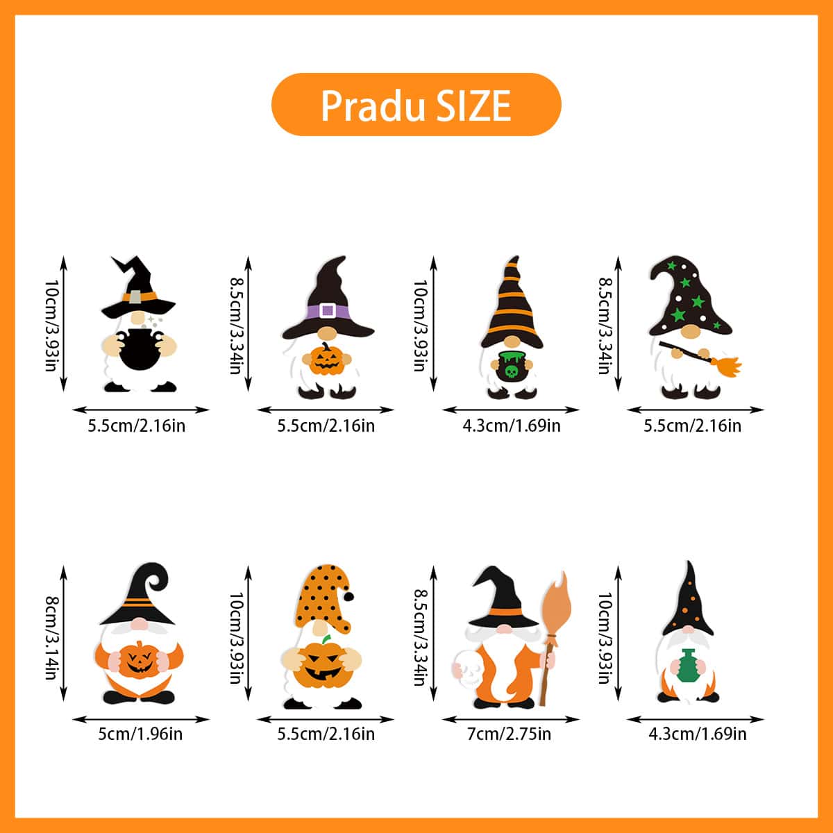 8pcs/bag Cartoon Pattern Decoration Pendants - Black - View 3