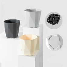 3 件装花盆，深灰色/浅灰色/米色塑料花盆，带托盘的现代装饰性小花盆，花卉植物容器种子起始盆，适用于所有室内植物、多肉植物、草本植物和幼苗苗圃 - 彩色 - 查看 7