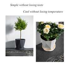 3 件装花盆，深灰色/浅灰色/米色塑料花盆，带托盘的现代装饰性小花盆，花卉植物容器种子起始盆，适用于所有室内植物、多肉植物、草本植物和幼苗苗圃 - 彩色 - 查看 6